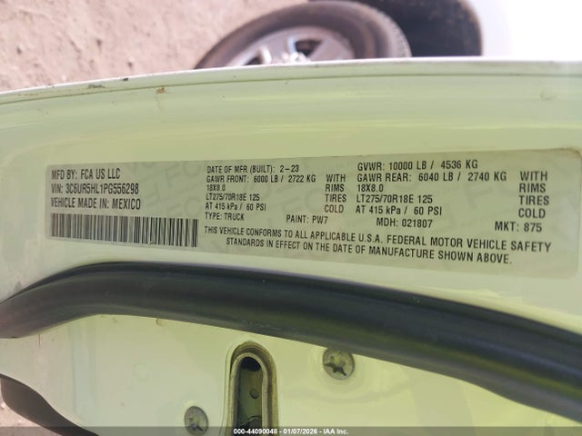3C6UR5HL1PG556298 RAM 2500