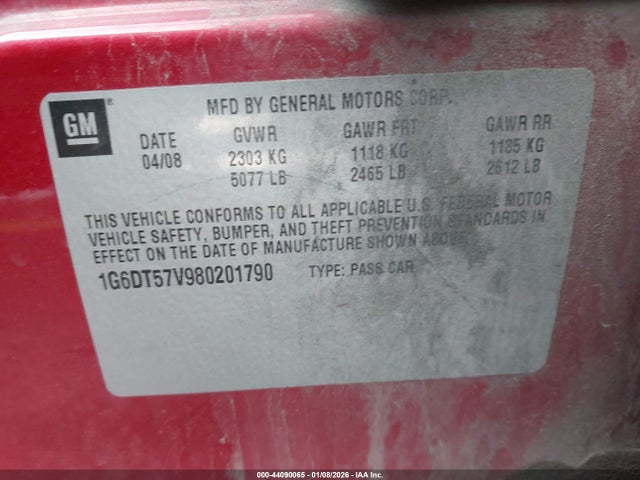 2008 CADILLAC CTS 1G6DT57V980201790 Photo 8