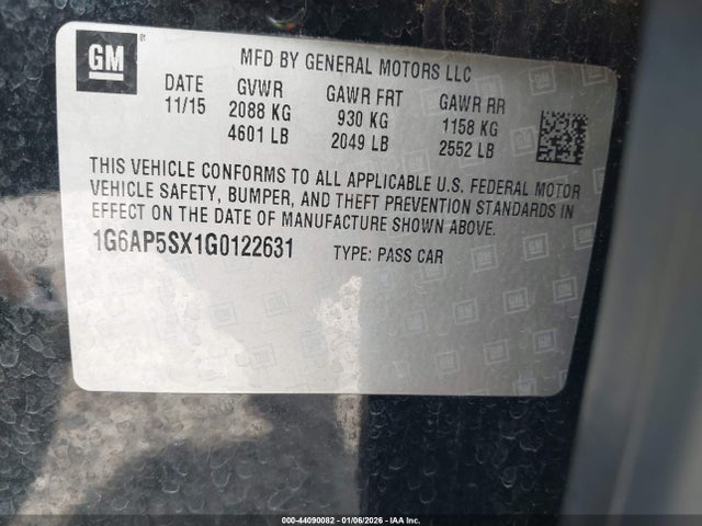 2016 CADILLAC CTS 1G6AP5SX1G0122631 Photo 8