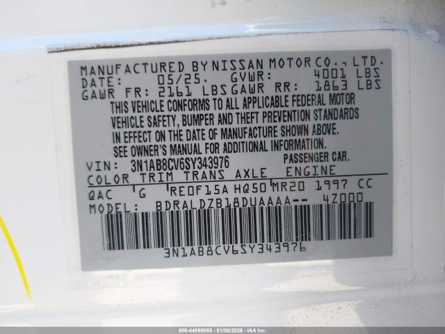 3N1AB8CV6SY343976 Nissan SENTRA SV