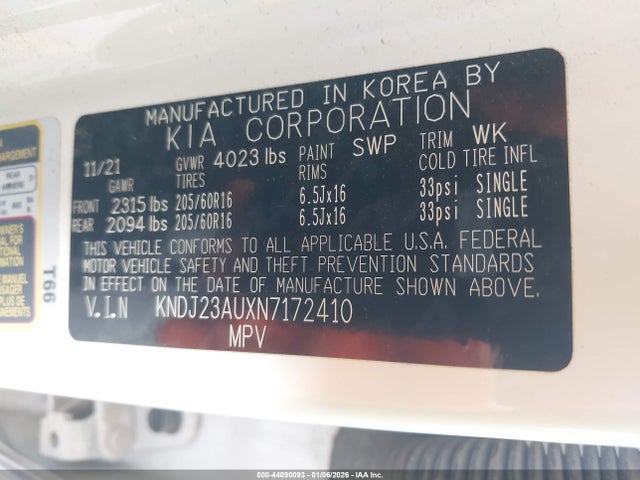 KNDJ23AUXN7172410 KIA SOUL LX