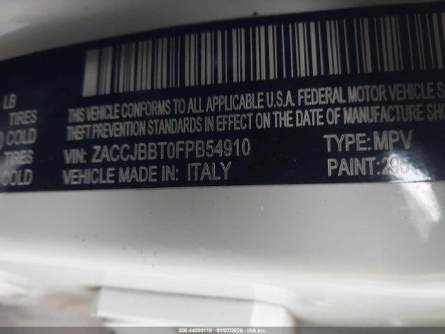 Aukcja sprzedaży 2015 Jeep Renegade Latitude, vin: ZACCJBBT0FPB54910, numer aukcji: 44090119