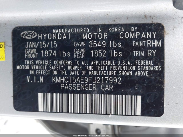 Hyundai ACCENT GS 2015 KMHCT5AE9FU217992 Image 9