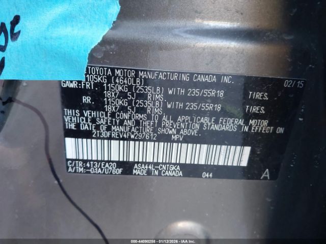 2015 TOYOTA RAV4 2T3DFREV4FW297612 Photo 8