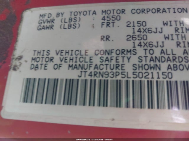 1990 TOYOTA PICKUP JT4RN93P5L5021150 Photo 8