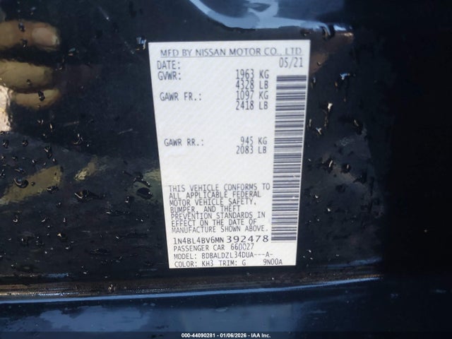 2021 NISSAN ALTIMA 1N4BL4BV6MN392478 Photo 8