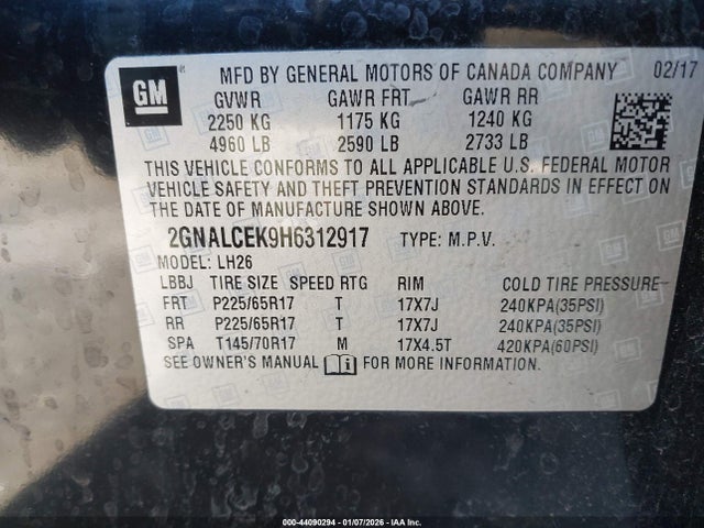 2GNALCEK9H6312917 Chevrolet Equinox