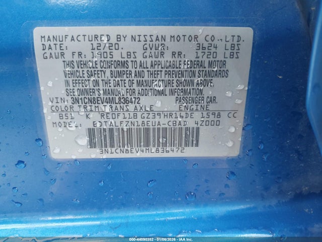 Nissan Versa Sv Xtronic Cvt 2021 3N1CN8EV4ML836472 Image 9