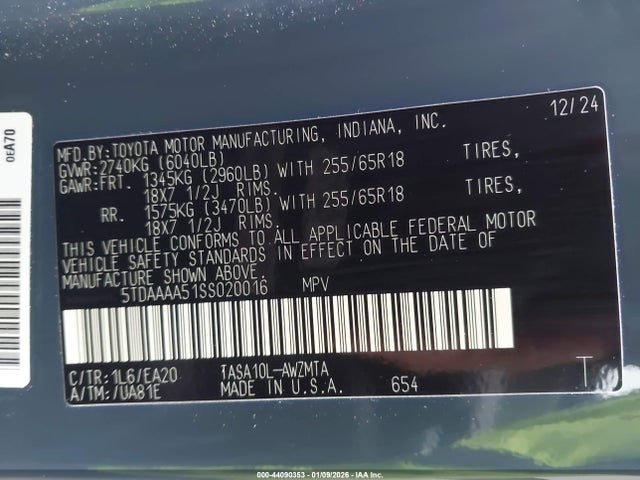 Toyota Grand Highlander Xle 2025 5TDAAAA51SS020016 Image 9