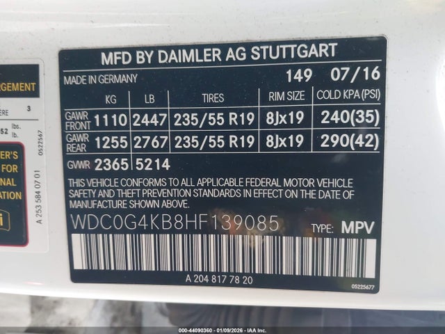 WDC0G4KB8HF139085 Mercedes-Benz Glc 300 4matic