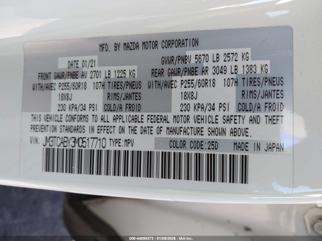 JM3TCABY3M0517710 Mazda CX-9 SPORT