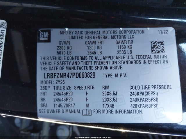 44090409 :رقم المزاد ، LRBFZNR47PD060829 vin ، 2023 Buick Envision Essence Fwd مزاد بيع