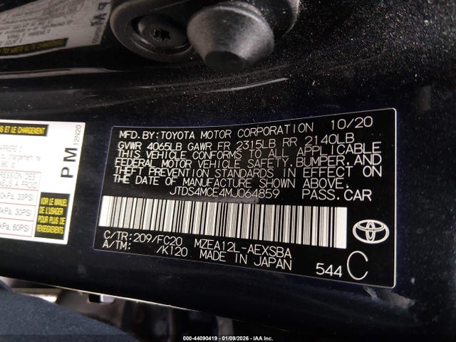 JTDS4MCE4MJ064859 Toyota COROLLA SE
