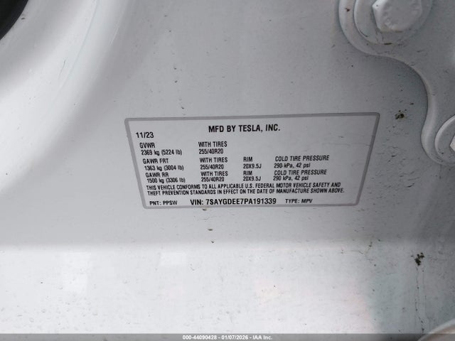 2023 TESLA MODEL Y 7SAYGDEE7PA191339 Photo 8