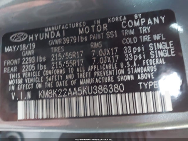 Hyundai Kona Sel 2019 KM8K22AA5KU386380 Image 9
