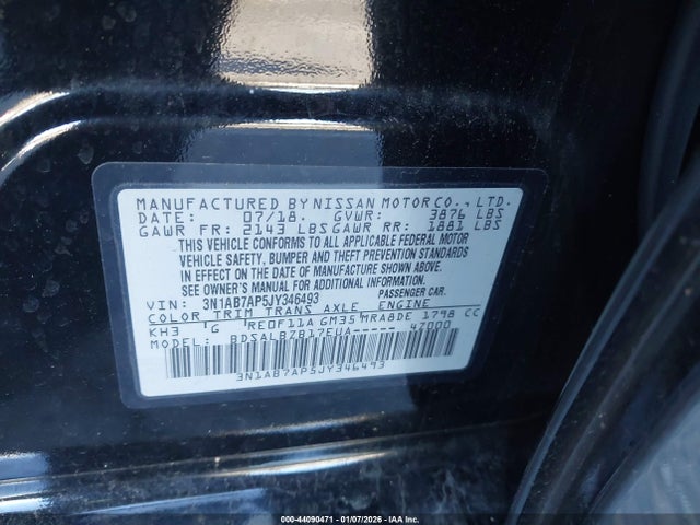 3N1AB7AP5JY346493 Nissan SENTRA S