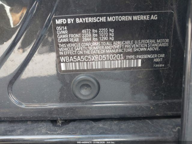 2014 BMW 528I WBA5A5C5XED510201 Photo 8