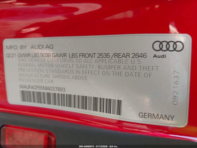 2021 AUDI A5 SPORTBACK WAUFACF55MA037893 Photo 8