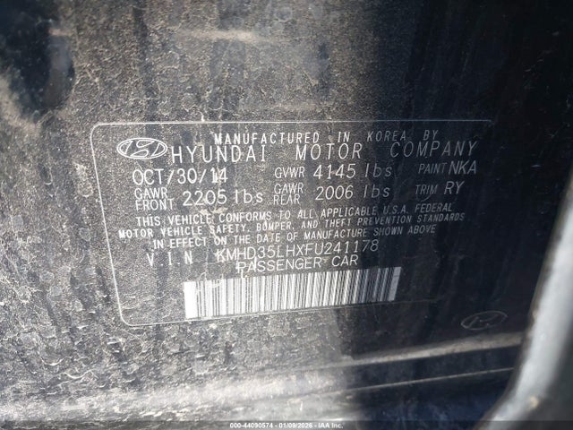 KMHD35LHXFU241178 Hyundai ELANTRA GT