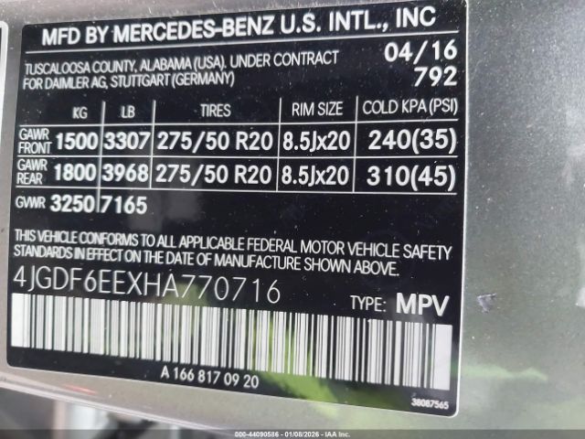 2017 MERCEDES-BENZ GLS 450 4JGDF6EEXHA770716 Photo 8