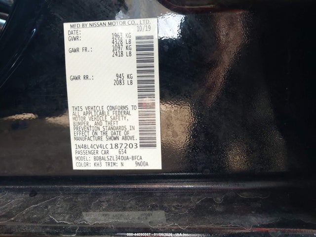 1N4BL4CV4LC187203 Nissan Altima Sr Fwd