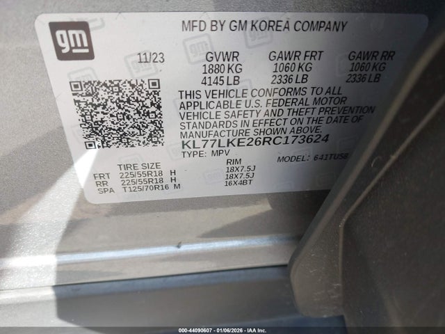 KL77LKE26RC173624 Chevrolet Trax Activ