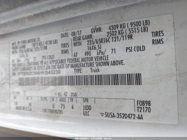 1FTBW2CM4HKB43230 Ford Transit-350