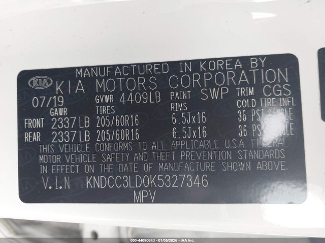 2019 KIA NIRO PLUG-IN HYBRID KNDCC3LD0K5327346 Photo 8
