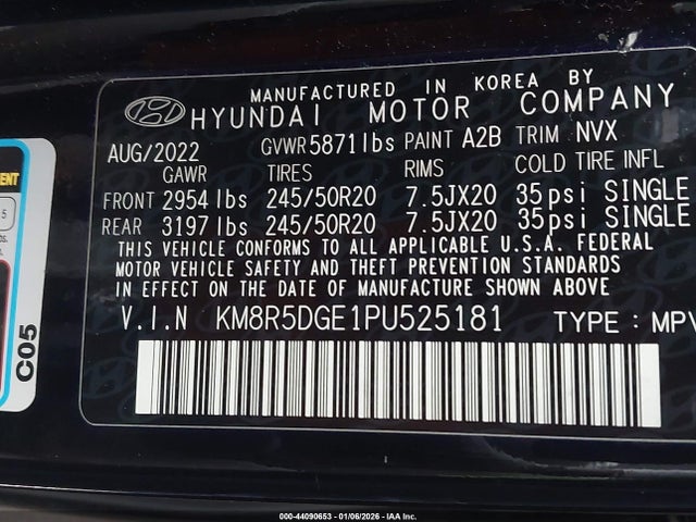 KM8R5DGE1PU525181 Hyundai Palisade Limited