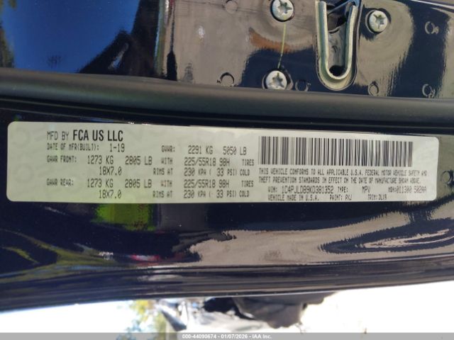 2019 JEEP CHEROKEE 1C4PJLDB9KD381352 Photo 8