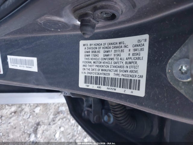 Honda CIVIC SI 2018 2HGFC1E5XJH706239 Image 9
