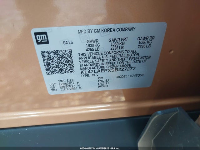 2025 Buick Envista Preferred Fwd მანქანა იყიდება აუქციონზე, vin: KL47LAEPXSB227277, აუქციონის ნომერი: 44090714