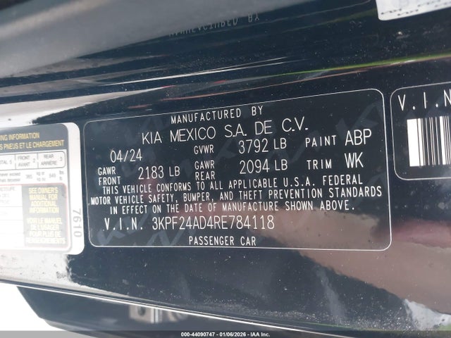 KIA Forte Lxs 2024 3KPF24AD4RE784118 Image 9