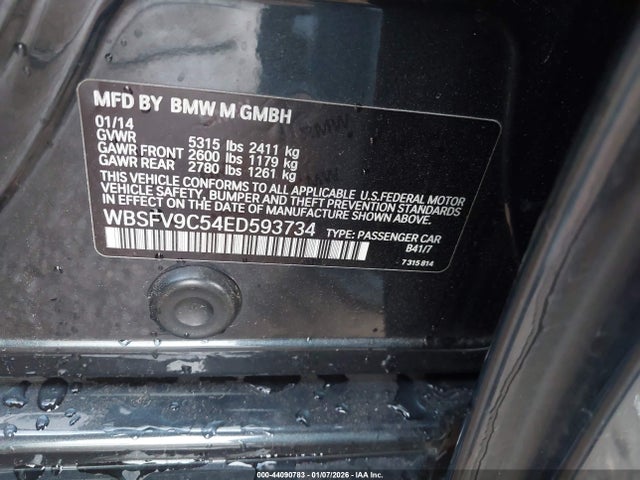 Aukcja sprzedaży 2014 Bmw M5, vin: WBSFV9C54ED593734, numer aukcji: 44090783