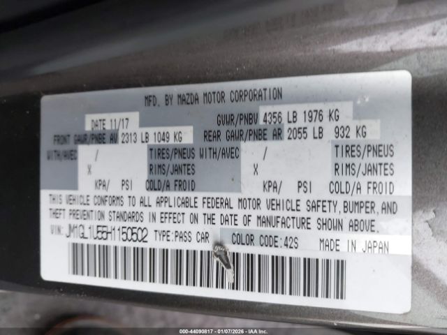 2017 MAZDA MAZDA6 JM1GL1U55H1150502 Photo 8