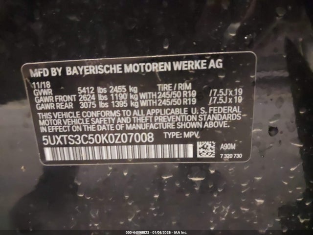 5UXTS3C50K0Z07008 BMW X3 M40i