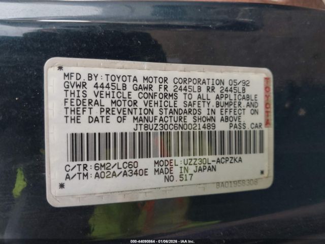 1992 LEXUS SC JT8UZ30C6N0021489 Photo 8