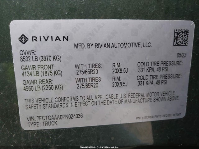 2023 RIVIAN R1T 7FCTGAAA0PN024036 Photo 8