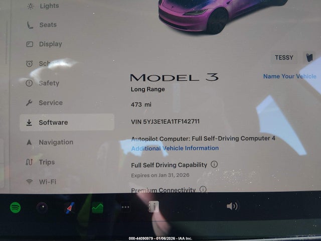 2026 TESLA MODEL 3 5YJ3E1EA1TF142711 Photo 6