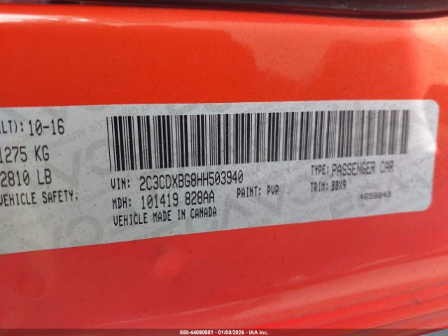 2017 DODGE CHARGER 2C3CDXBG8HH503940 Photo 8