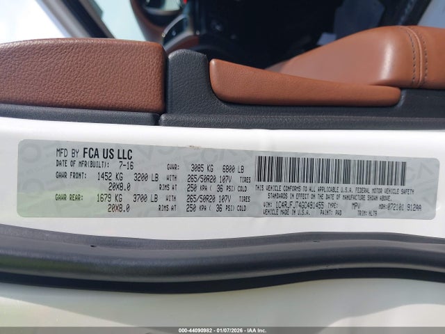 Продажа на аукционе авто 2016 Jeep Grand Cherokee Summit, vin: 1C4RJFJT4GC491455, номер лота: 44090982