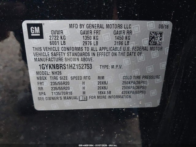 2017 CADILLAC XT5 1GYKNBRS1HZ152753 Photo 8