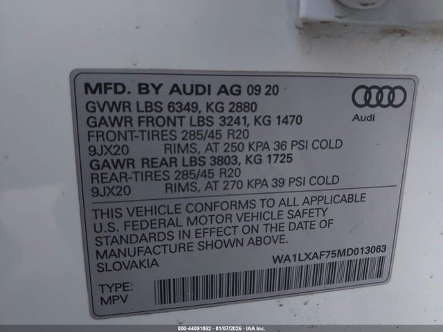2021 AUDI Q7 WA1LXAF75MD013063 Photo 8