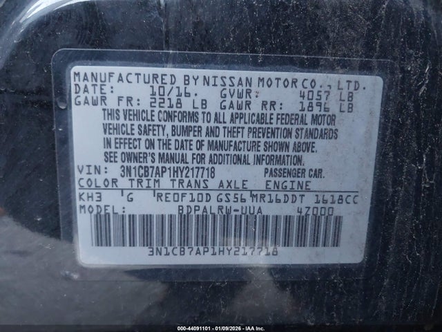 Nissan Sentra Sr Turbo 2017 3N1CB7AP1HY217718 Image 9