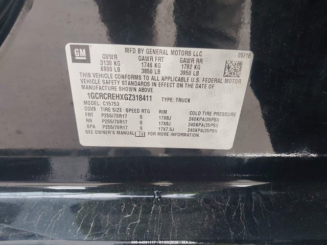 1GCRCREHXGZ318411 Chevrolet Silverado 1500 1lt