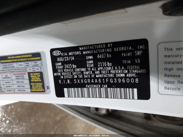 5XXGR4A61FG396008 KIA Optima Sx Turbo