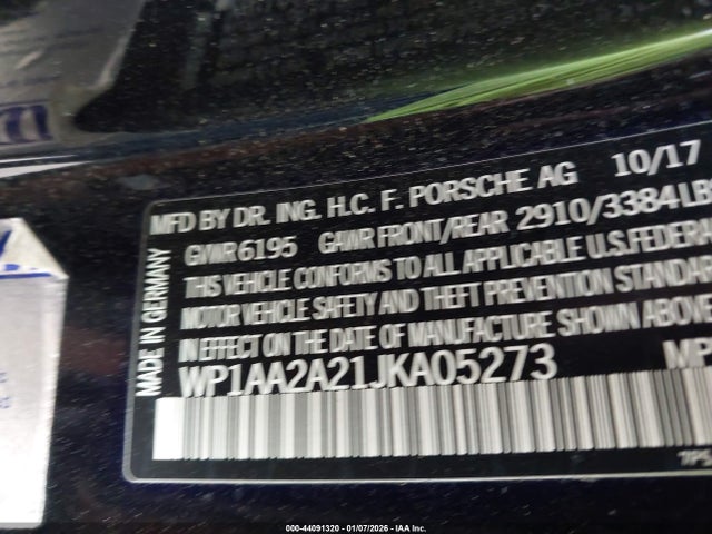 2018 PORSCHE CAYENNE WP1AA2A21JKA05273 Photo 8