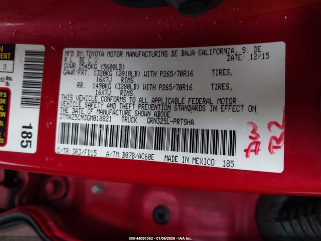 3TMAZ5CN3GM010821 Toyota Tacoma Trd Off Road