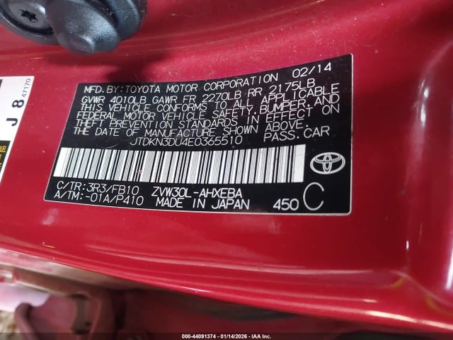 Toyota Prius Three 2014 JTDKN3DU4E0365510 Image 9