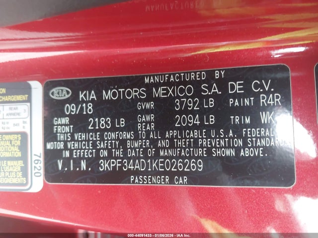 KIA FORTE S 2019 3KPF34AD1KE026269 Image 9
